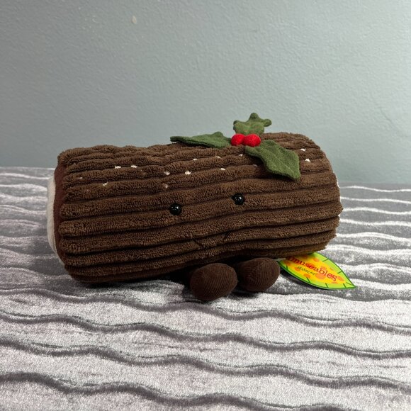 RARE Jellycat Amuseable Yule Log BNWT - Picture 2 of 5